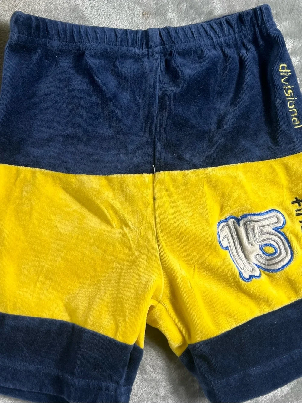 Vintage New York Baby Athletic Y2K Velour Tracksuit Yellow Blue Sz 24 Months